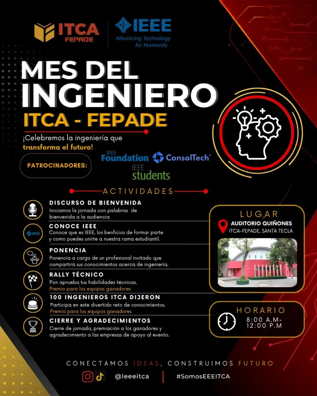Official Engineer's Month program listing ConsolTech among sponsors alongside IEEE Foundation
